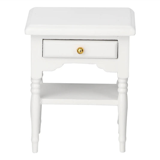 White Wood Bedside Table