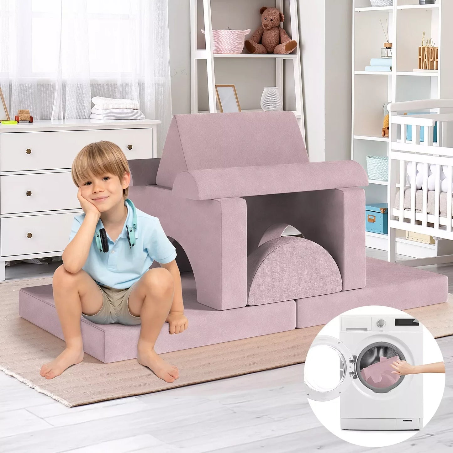 Modular Kids Play Couch Convertible Foam & Floor Cushion