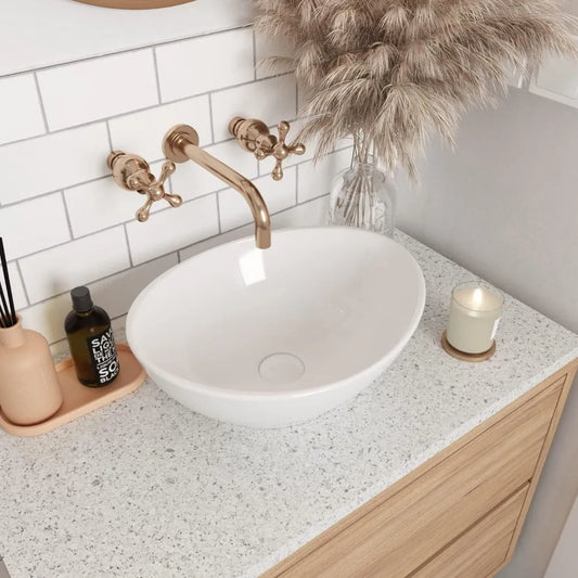 16" x 13" Oval White Ceramic Sink