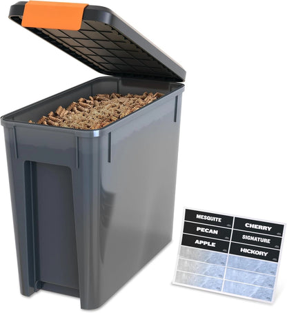 Grill Pellet Storage Bin with Locking Lid, 22lb Capacity