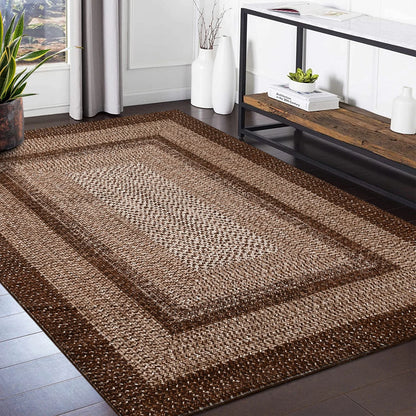 Modern Braided Print Large Non Slip Rug