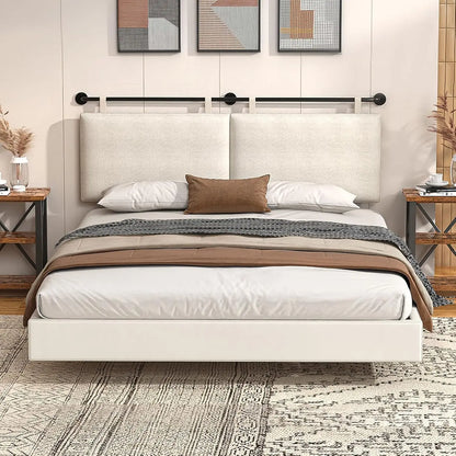 Headboard Wall Mounted Headboards for Bed with Linen Upholstery Hanging Headboard for Bedroom