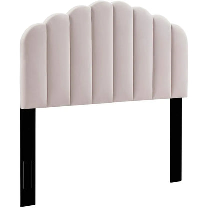 Channel Tufted Velvet Upholstered Full/Queen Headboard