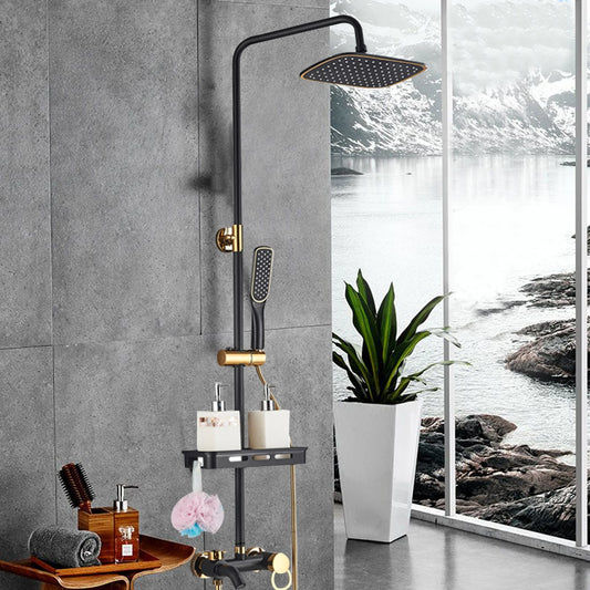 Full Shower Set Bathroom Black Bathtub Wall Mount
