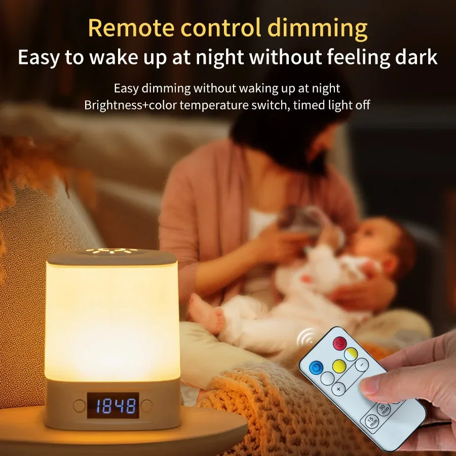 Remote Control Rechargeable Table Lamp with Clock