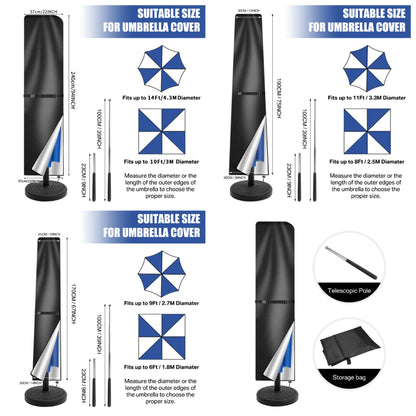 Waterproof 210D Umbrella Cover with Zip Closure