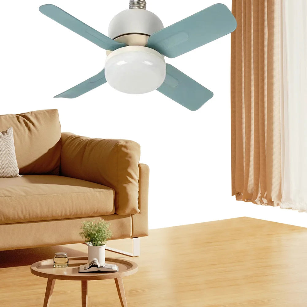 Socket Ceiling Fan Light with Remote Control Dimmable