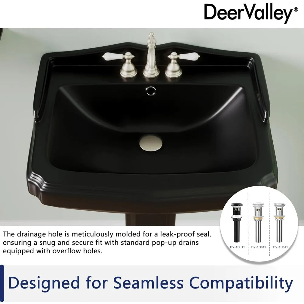 23" x 19" Pedestal Sink, Ceramic
