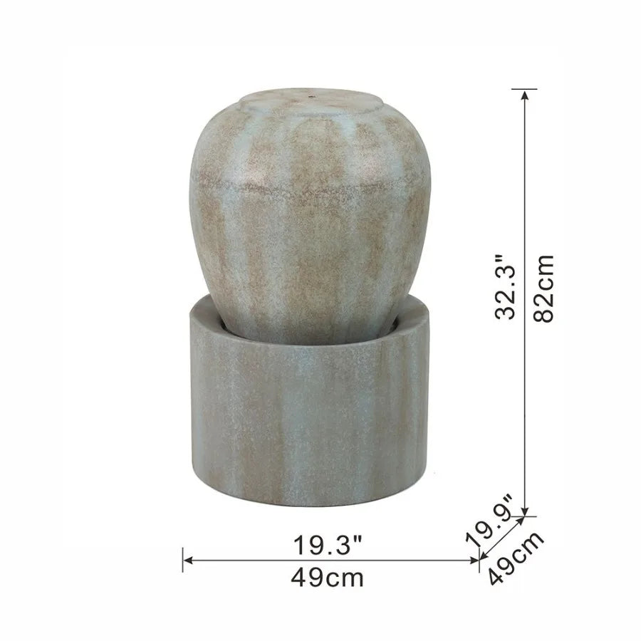 Outdoor Cement Fountain Antique Blue