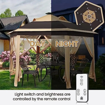 13x13 Outdoor Gazebo Tent Mesh Netting Vented Roof
