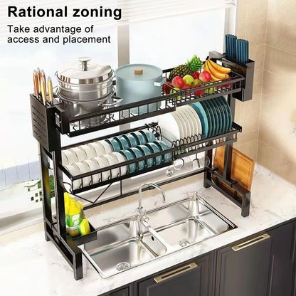 2 Tier Above Sink Adjustable Draining Rack