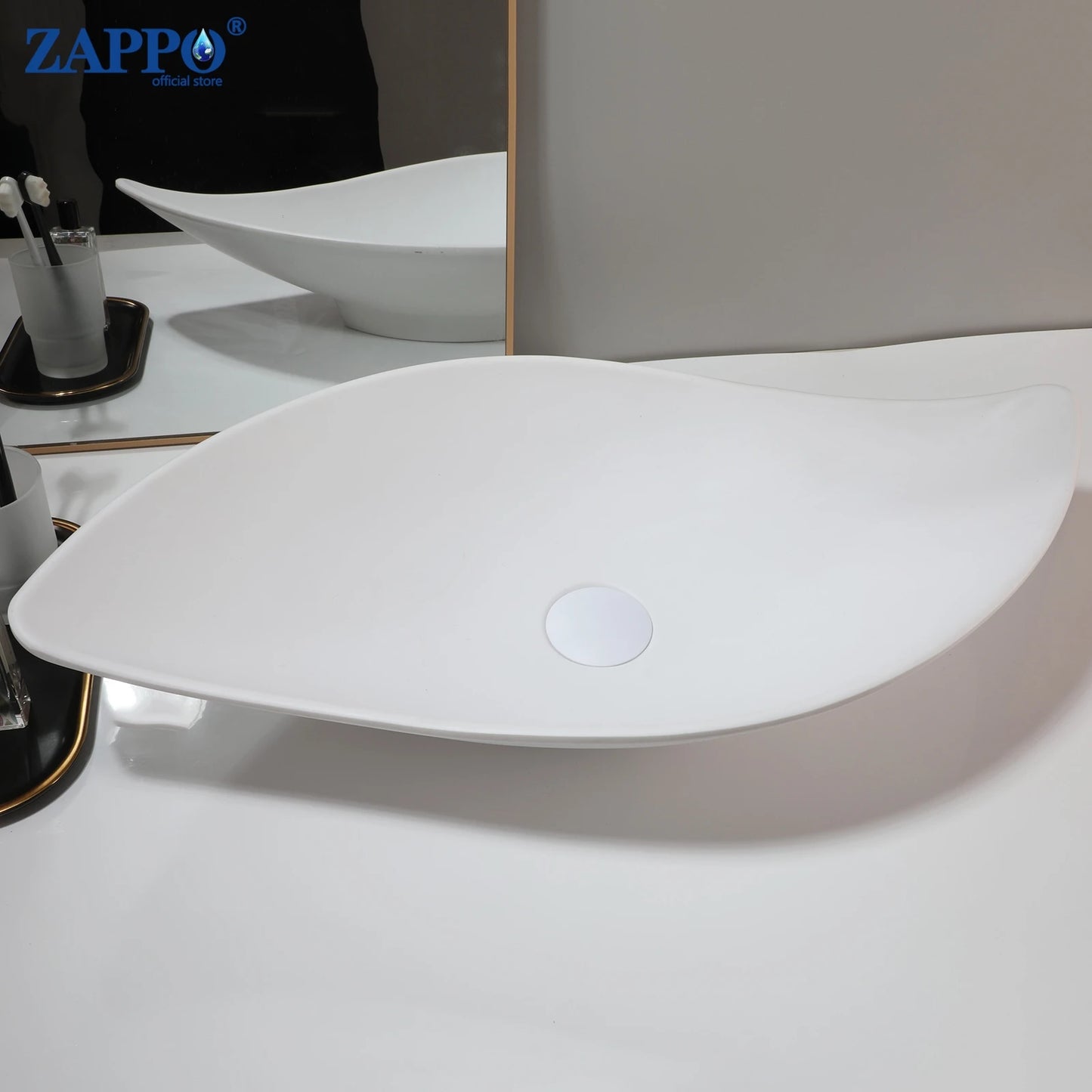 Bathroom Vessel Stone Resin Above Counter Sink