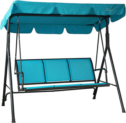 3-Person Canopy Porch Swing w/Adjustable Shading