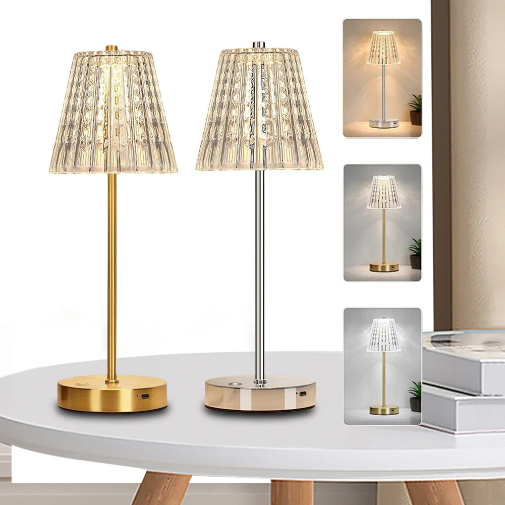 Classic Portable Acrylic Romantic Nightstand Lamp