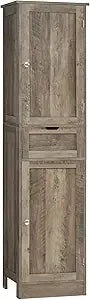 67" H Tall Narrow Bathroom Cabinet with Adjustable Shelves