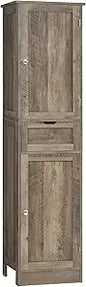 67" H Tall Narrow Bathroom Cabinet with Adjustable Shelves