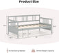 Dual-use Twin Size Platform Bed with Wood Slat Support