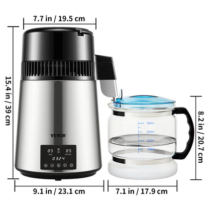 4L Water Distiller Purifier Filter Dispenser
