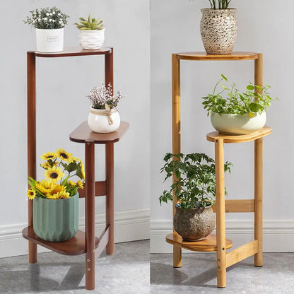 3 Tier Bamboo Corner Plant Stand