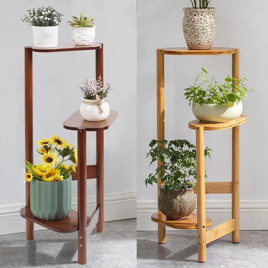 3 Tier Bamboo Corner Plant Stand