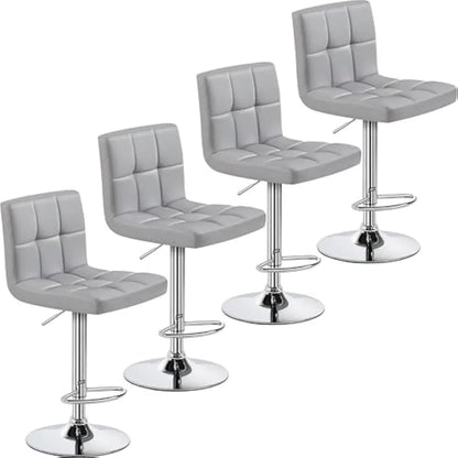 Set of 2 Adjustable PU Leather Swivel Barstools