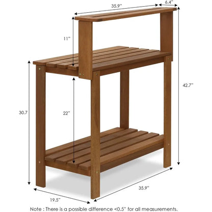 Engineered Wood Outdoor Hardwood Potting Bench, Natural