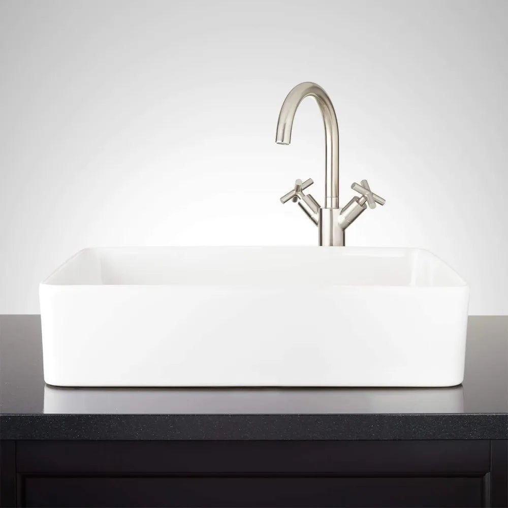 20" Fireclay Vessel Bathroom Sink - White
