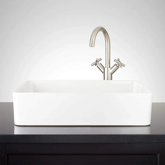 20" Fireclay Vessel Bathroom Sink - White