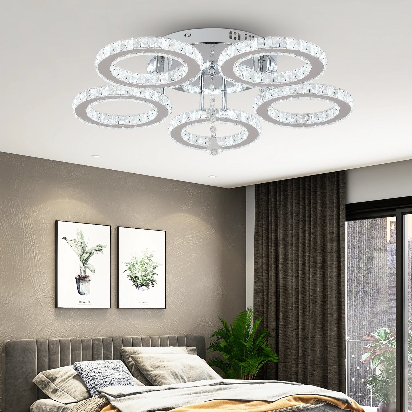 Crystal Led Ceiling Lamp With Remote Control