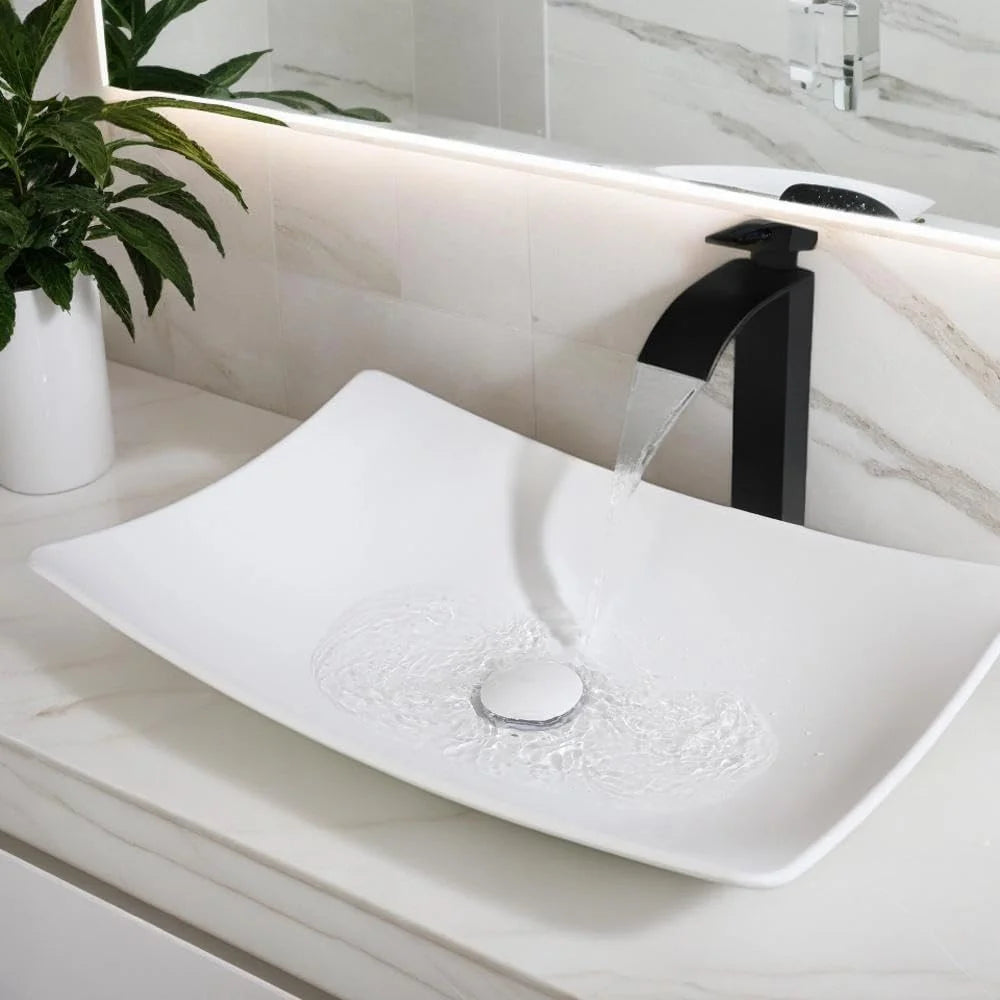 Bathroom Vessel Stone Resin Above Counter Sink