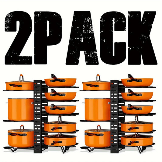 2 Pack Adjustable Pot Lid Holders & Pan Rack