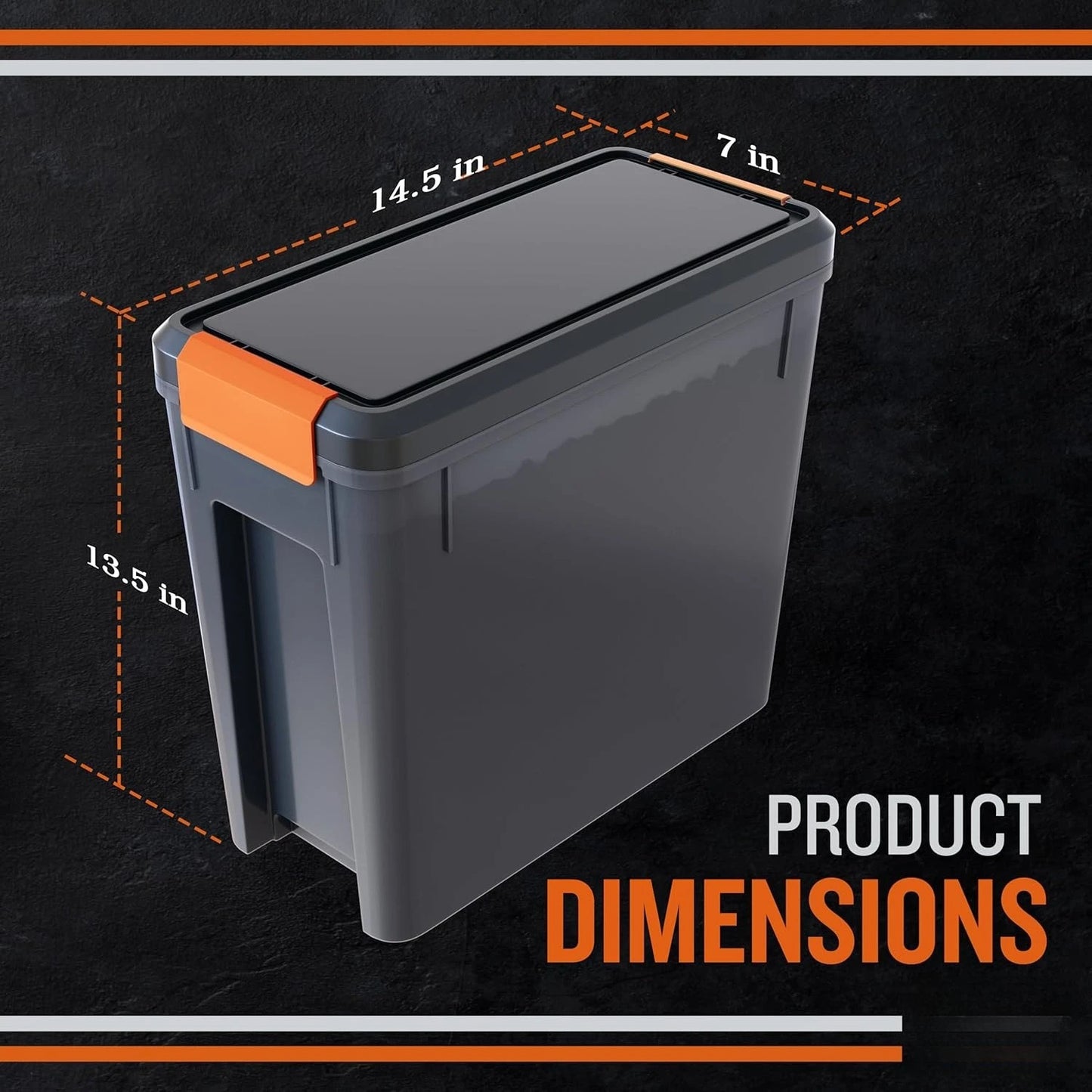 Grill Pellet Storage Bin with Locking Lid, 22lb Capacity