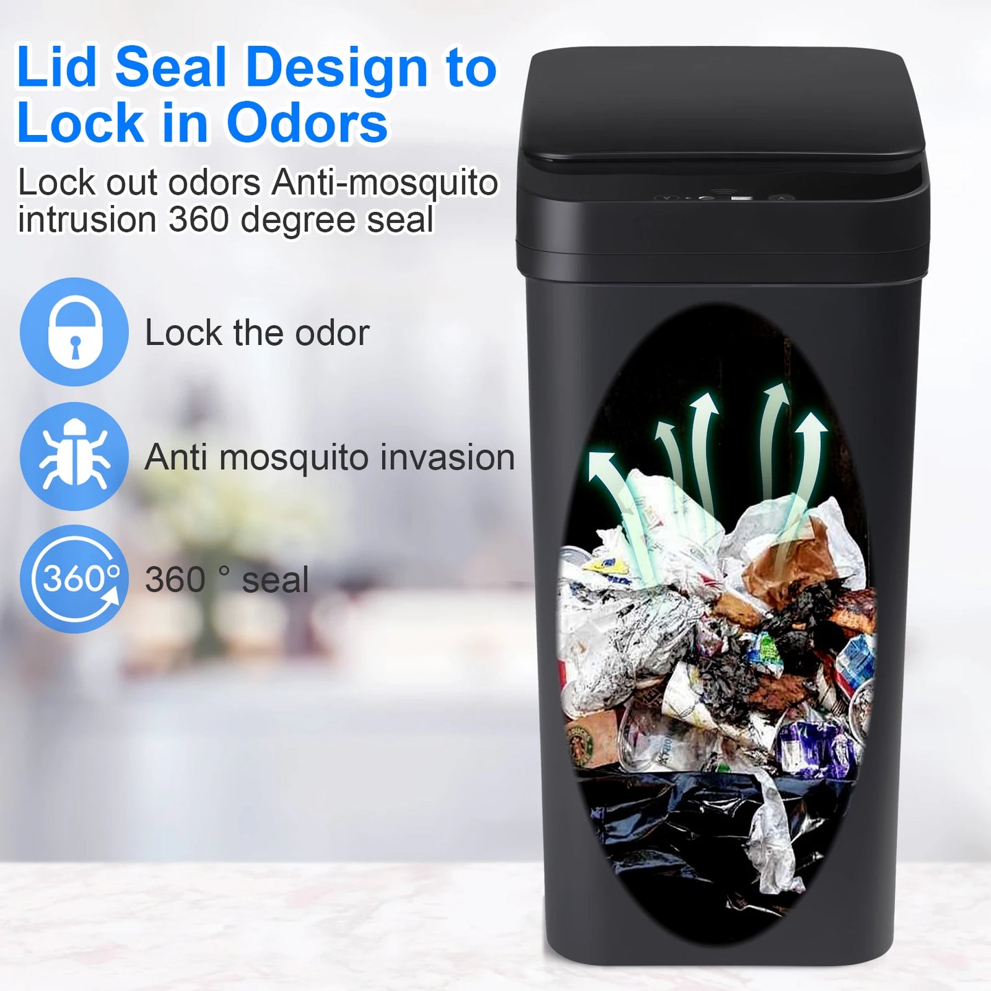 2 Pack 12L & 18L Touchless Motion Sensor Trash Can