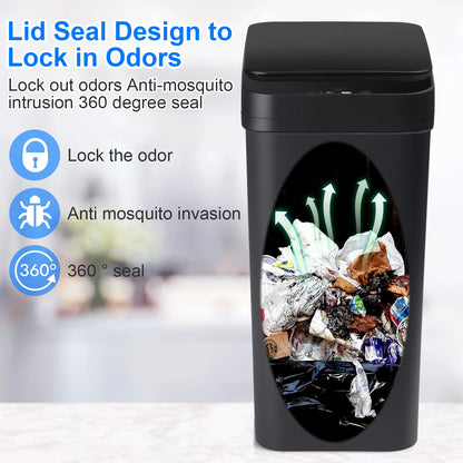 2 Pack 12L & 18L Touchless Motion Sensor Trash Can