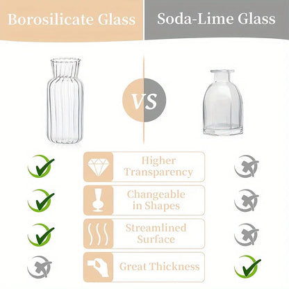 8/16 Pieces of Modern Transparent Glass Vase Set
