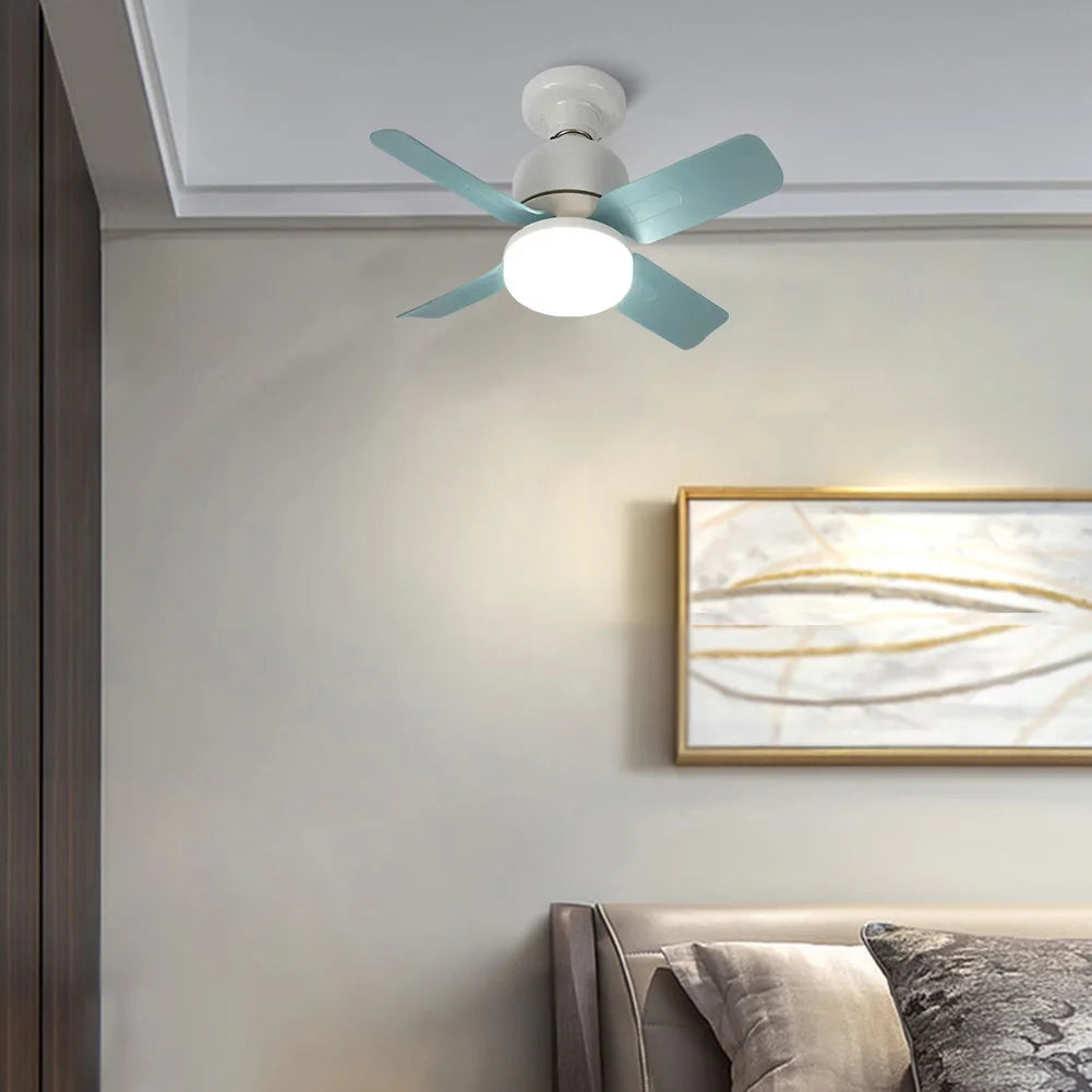 Socket Ceiling Fan Light with Remote Control Dimmable