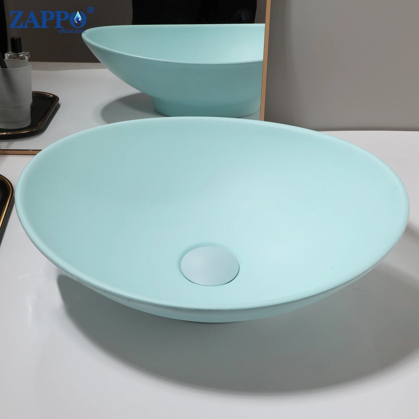 Bathroom Vessel Stone Resin Above Counter Sink