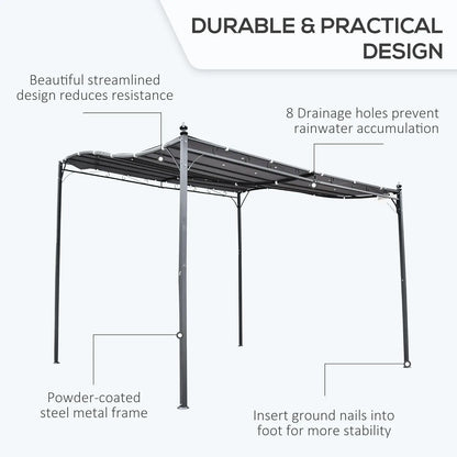 10' x 10' Steel Outdoor Patio Canopy with Weather-Resistant Fabric