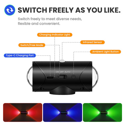 LED Motion Sensor Wall Sconce Lights, 3 Modes