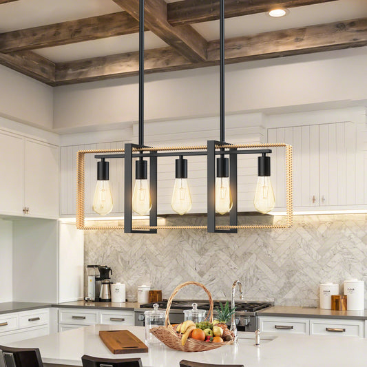 5 Light Celling Farmhouse Light Fixture