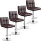 Set of 2 Adjustable PU Leather Swivel Barstools