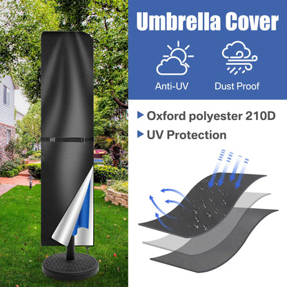 Waterproof 210D Umbrella Cover with Zip Closure
