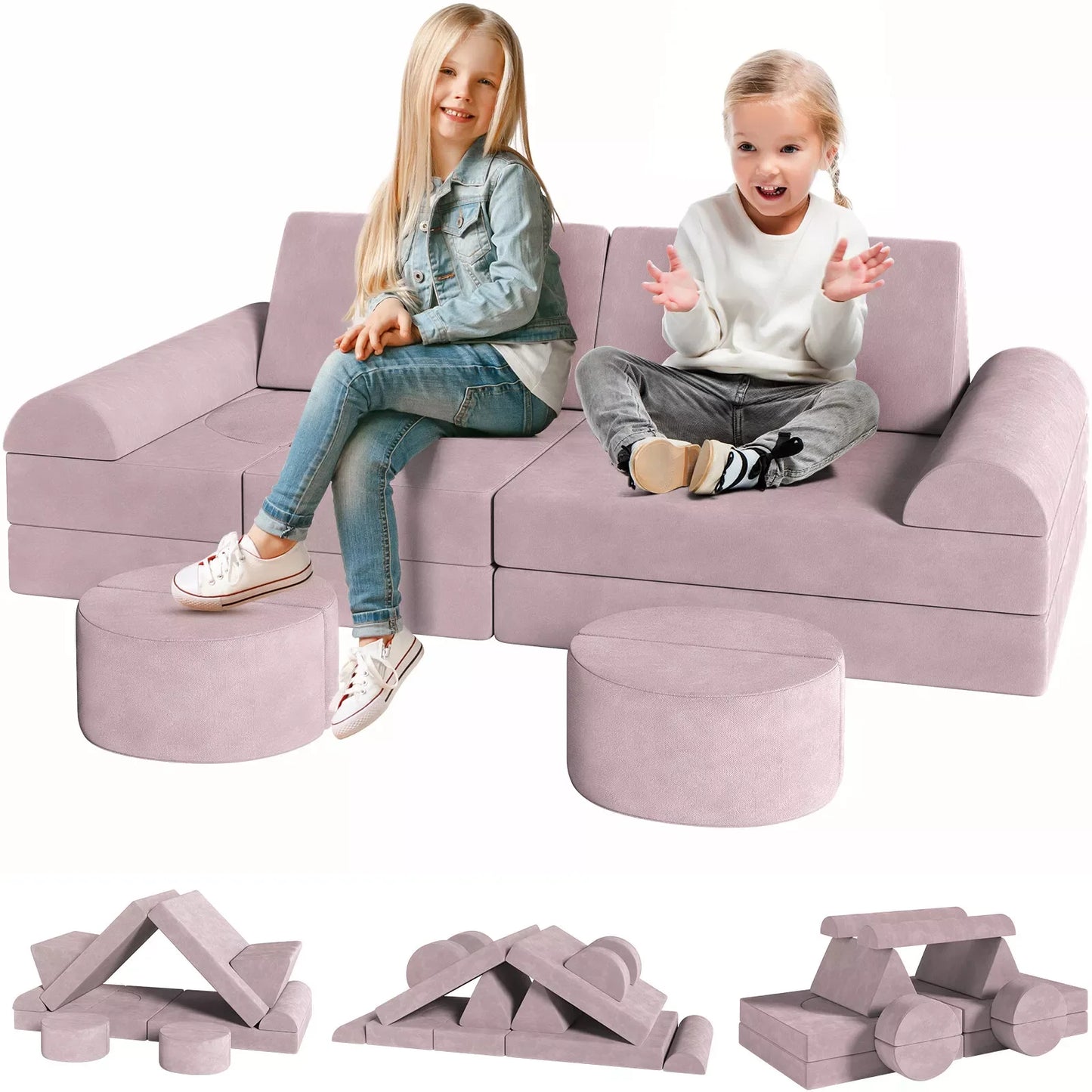 Modular Kids Play Couch Convertible Foam & Floor Cushion