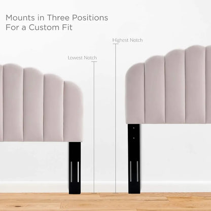 Channel Tufted Velvet Upholstered Full/Queen Headboard