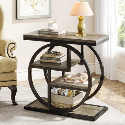 4-Tier Narrow Side Table with Storage Shelves
