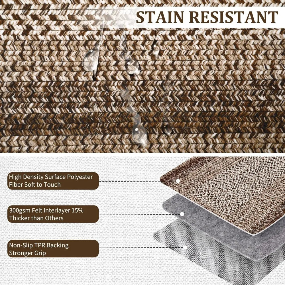 8x10 Braided Non Slip Area Rug