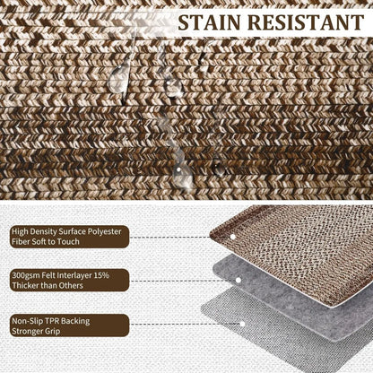 8x10 Braided Non Slip Area Rug