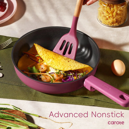 17 Pcs, Rose Pink Kitchen Cookware Set