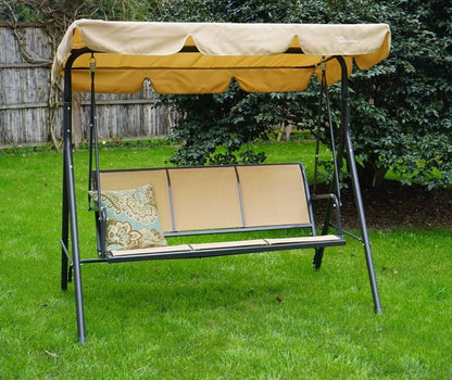 3-Person Canopy Porch Swing w/Adjustable Shading