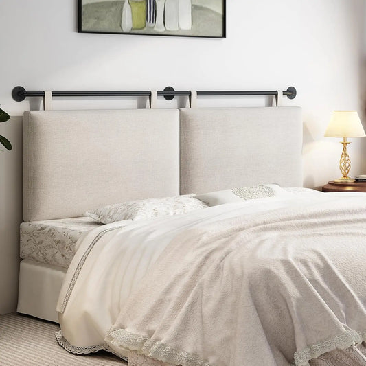Headboard Wall Mounted Headboards for Bed with Linen Upholstery Hanging Headboard for Bedroom